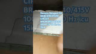 Siemens Betagard C6 MCB( MINIATURE CIRCUIT BREAKER)240/415V 10000 3P 50 Hz icu 15kA