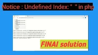 how to fix undefined index error in PHP