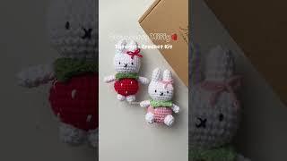 Crochet Strawberry Muffy Tutorial #crochet #miffy #kit #tutorial #bunny #diy #handmade #strawberry