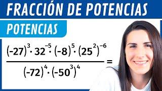 FRACCIÓN de POTENCIAS  Ejercicios de Operaciones con Potencias