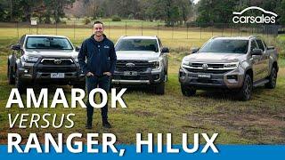 2023 Ford Ranger v Toyota HiLux v Volkswagen Amarok Comparison | Best Dual-Cab 4x4 Ute faces rivals