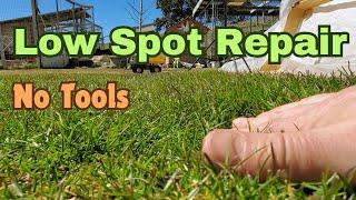 How To Fix A Low Spot In The Lawn ~ No Tools