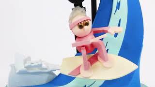 Fun Time Moving Clock - Surfer Clip