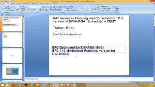 BPC 11.0, Version for BW/4HANA -  Embedded Planning Demo