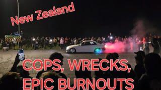 A WILD NIGHT crazy cars and people , NZ Underground car culture