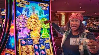 My Wife Risked HUNDREDS On A Dragon Trio Slot Machine!