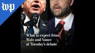 What to expect from Walz and Vance at Tuesday's debate