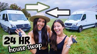 24 Hour Tiny House Swap with Kara & Nate (van life comparison)