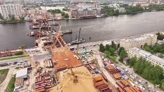 Строительство Большого Смоленского моста в Санкт-Петербурге