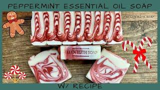 Recipe -  Natural Cold Process Soap w/ Peppermint Essential Oil | Ellen Ruth Soap #peppermint