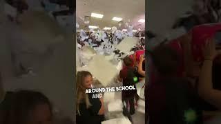 These students threw papers all over their high school 