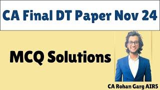 MCQ Solutions: CA Final DT Paper Nov 24