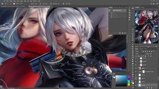 Bayonetta X Nier Crossover Painting Process