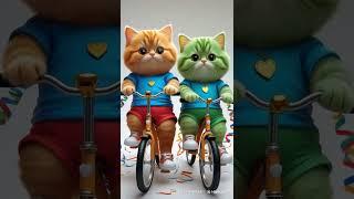 Tiny Paws on Wheels! Kittens Walking on a Bicycle! 