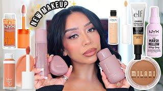 TESTING TRENDY NEW MAKEUP | e.l.f., NYX, Rare Beauty & more!