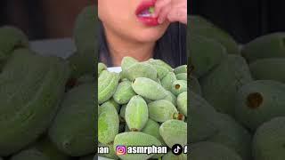 Eating Raw Green Almonds! #food #mukbang #shorts
