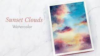 Dreamy Pastel Watercolor Sunset Clouds | Paint With Me