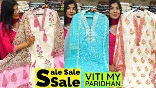 Excellent Cotton Suits & Anarkalis on Sale at Viti My Paridhan. Plus Sizes Also Available.