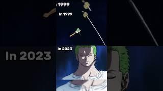 Zoro obtaining Sandai kitetsu flashback vs pre time skip ver