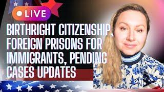 Pending cases and ICE raids, Foreign Prisons, Memo on Execution, Birthright Citizenship, U visa