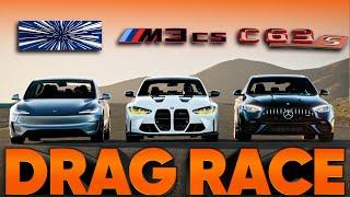 New Tesla Model 3 Performance v BMW M3 CS v AMG C63 S E Perf — Cammisa Ultimate Drag Race Replay