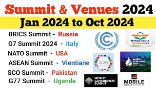 Summits 2024 Current Affairs | Important Summits & Conferences 2024 | Current Affairs 2024