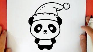 HOW TO DRAW A CUTE CHRISTMAS PANDA