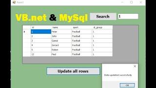 Visual basic .net: How to update all data from datagridview to MySql database at once