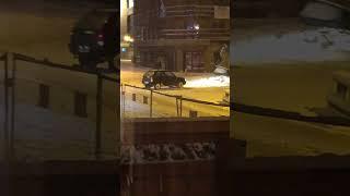 Fiat panda (4X4) drifting round a roundabout in Morzine (Tokyo Drift wannabe) #drifting #automobile