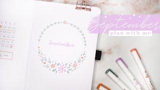 September 2023 bullet journal setup | plan with me | simple wildflower theme 