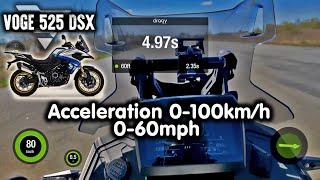 VOGE 525DSX Acceleration 0-100km/h || 0-60mph Динаміка прискорення мотоцикла/Розгін до 100 км/г