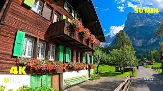 Virtual Run 4k Grindelwald Switzerland - Virtual Walk - Virtual Scenery for Treadmill