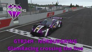 GlamRacing crossing the line at the GTR24h Nürburgring 24 Hours