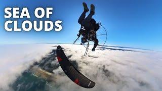 FLYING OVER A SEA OF CLOUDS WITH MY PARAMOTOR!