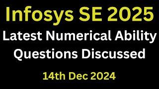 Infosys Latest Numerical Abiltiy Questions | infosys system engineer questions 2025