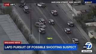 LAPD chases shooting suspect on 170 Freeway