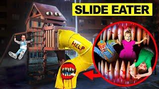 INSIDE SLIDE EATER CAUGHT ON CAMERA BY DRONE AT HAUNTED PLAYGROUND