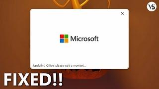 How To Fix Microsoft Office Updating Office Please Wait A Moment Error - Stuck Loading Update Office