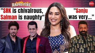 Madhuri Dixit on what she loves about Sanjay Dutt, SRK, Salman, Aamir & Dhak Dhak shoot | RAPID FIRE