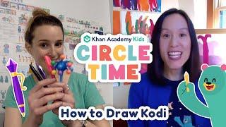 How To Draw Kodi The Bear | Character Drawing for Kids | Circle Time with Khan Academy Kids