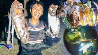 BERBURU IKAN SOTONG JUMBO & BAKAR  Camping & Spearfishing