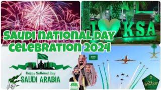 Saudi national day celebration 2024 // Insane Airshow n firework // Riyadh //KSA