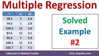 2. Multiple Linear Regression Solved Numerical Example in Machine Learning Data Mining Mahesh Huddar