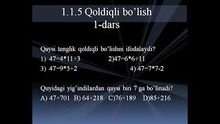 1.1.5 Qoldiqli bo'lish.