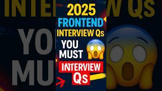 Ep-15 Most AskedFrontend React.js Interview question |  Explained DON'T MISS #reactjs #javascript