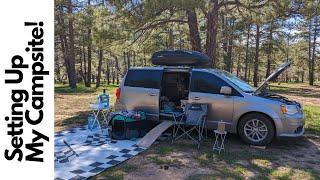 Setup My Campsite With Me! | VAN LIFE in a Minivan Camper