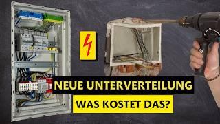 Alte UP Verteilung Stromverteiler in Wohnung Rausstemmen. Unterverteiler verdrahten + Kosten. Teil 2