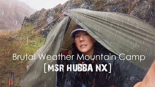 Brutal Weather Mountain Camping on Glyder Fawr | Gale Force Wind, Heavy Rain & Hail! MSR Hubba NX