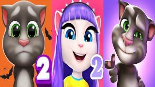 My Talking Tom2 vs My Talking Angela2 vs My Talking Tom Epic Gameplay Tom vs Angela2 vs Tom2 Ep4213