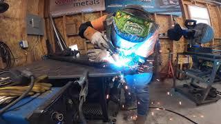 AKimber Welding putting together trac bars for the duramax